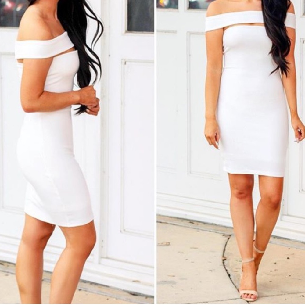 NWOT White off-the-shoulder Dress